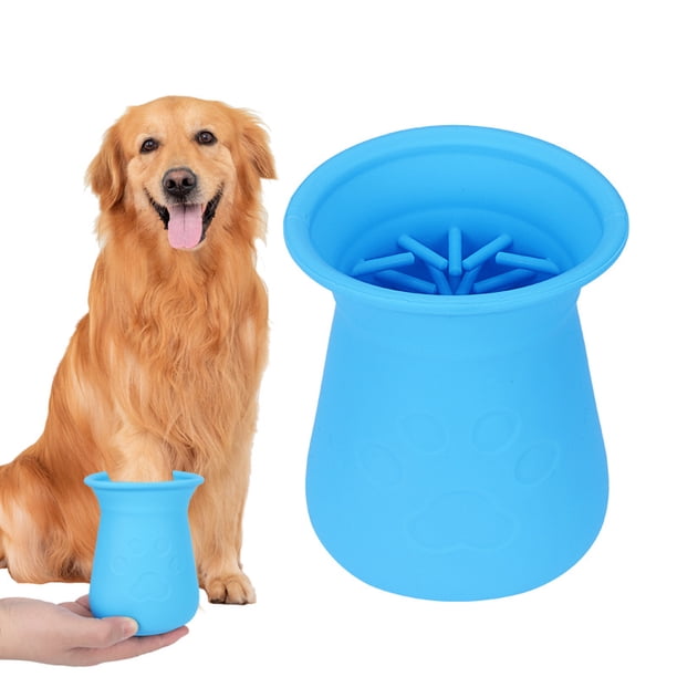 Máquina portátil de limpieza para perros (azul), el masajeador de patas para perros es perfecto para perros o gatos activos en días de lluvia para masajear y limpiar las patas sucias.