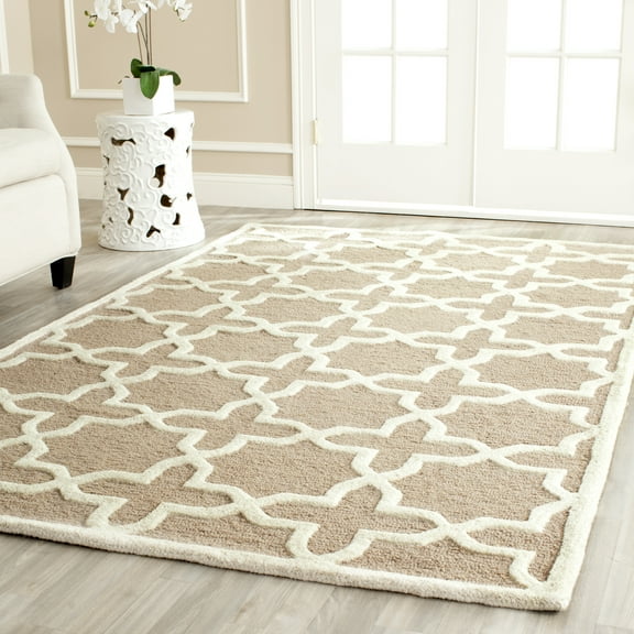 SAFAVIEH Cambridge Liz Geometric Wool Area Rug, Beige/Ivory, 9' x 12'