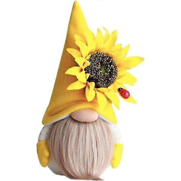 Sunflower Spring Gnome Mantel Display, Farmhouse Tiered Tray Yellow