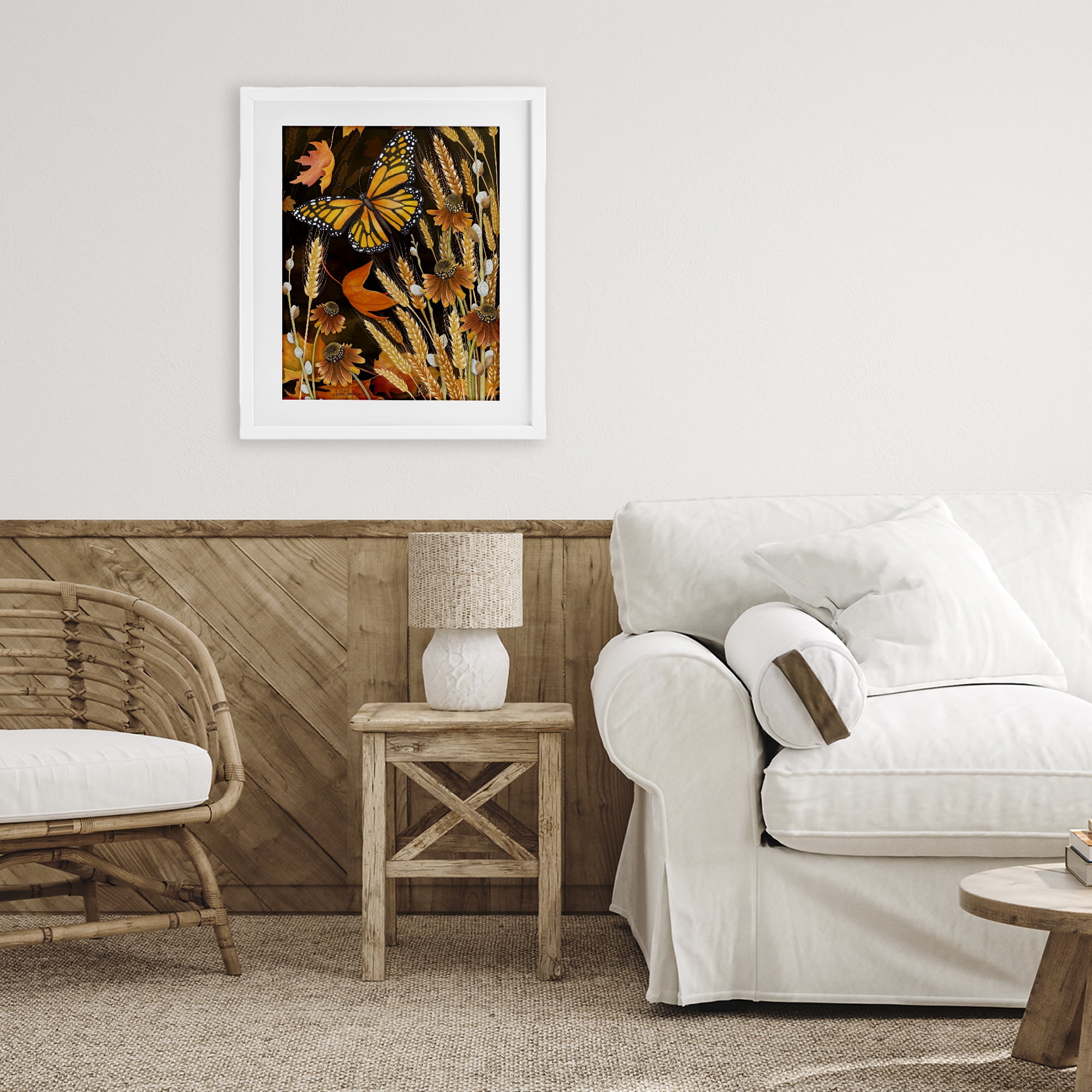Stupell Industries Fall Motif Midnight Garden White Framed Print Under Glass, design by Nicole Tamarin