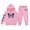 Pink*, variant on RUTAYY Girls 2 Piece Outfit Butterfly Print Long Sleeve Hooded Sweatshirt with Pocket Drawstring Sweatpants Kids Gathering Outfits Khaki