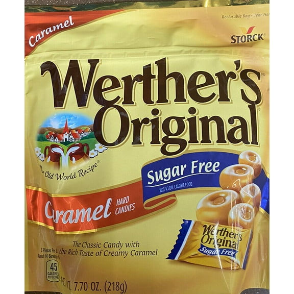 Werther’s Original SUGAR FREE CARAMEL Hard Candy Candies 7.7 oz Bag