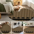 thumbnail image 6 of Round Rugs 3.3 Ft, Brown Black Plaid Non Slip Area Rugs for Kitchen Bedroom Entryway, Vintage Rustic Star Buffalo Check Washable Carpet Runner Rug Floor Mats for Bedroom Home Decor, 6 of 9