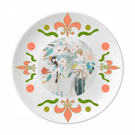 

Boygirl Chinese Classical Style Illustrator Flower Ceramics Plate Tableware Dinner Dish