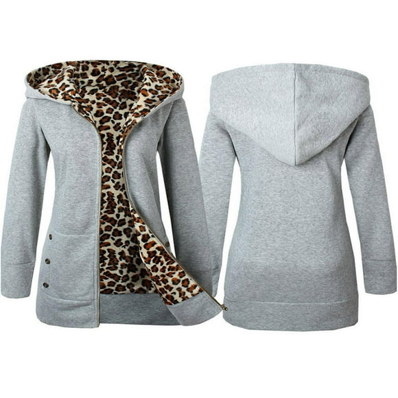 Aqestyerly Winter Coats for Women Fashion Womens Warm Faux Coat Jacket Winter Leopard Long Sleeve Outerwear