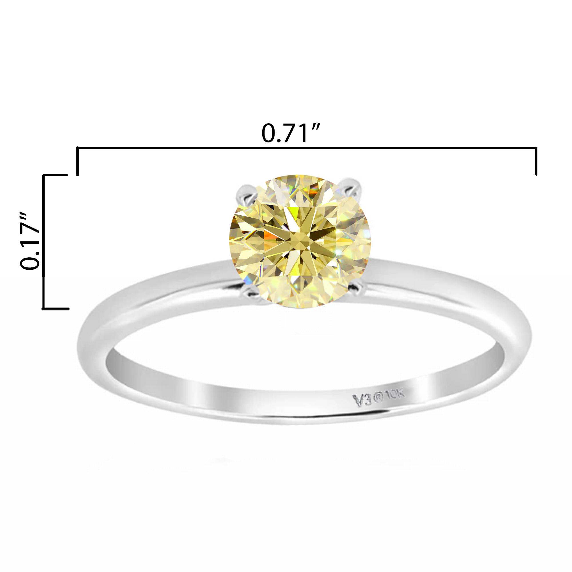 thumbnail image 3 of White Gold with Yellow Moissanite Solitaire Ring, 3 of 3