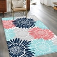 thumbnail image 2 of Pink Blue Grey Sunflowers Area Rugs 2.7'x5', Washable Small Throw Rugs for Kitchen Bedroom, Boho Retro Floral Rustic Blossom Indoor Outdoor Rug Non-Slip Low Pile Carpet Runner Reversible Floor Mats, 2 of 8