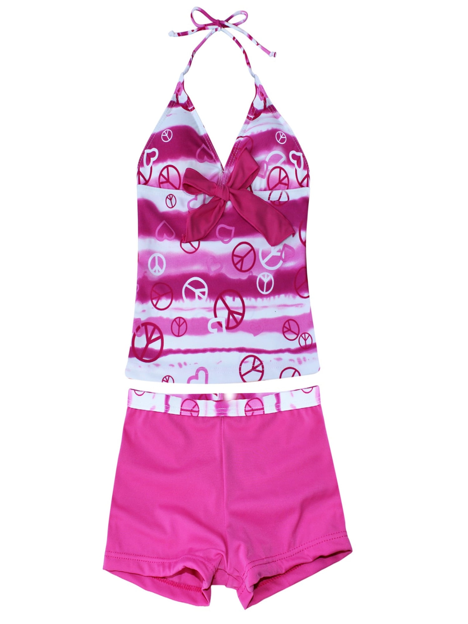 YiZYiF Big Girls Youth Tie-Dye Swimwear Tankini Halter 2 Pieces Bathing Suit 