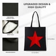 thumbnail image 3 of COMIO 5 Point Red Star Design Canvas Tote Bag for Women - Red Star, Large Capacity Shoulder Bag 14.1x15.7in, 3 of 6