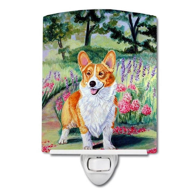 Carolines Treasures 7077CNL Pembroke Corgi Springtime Ceramic Night Light