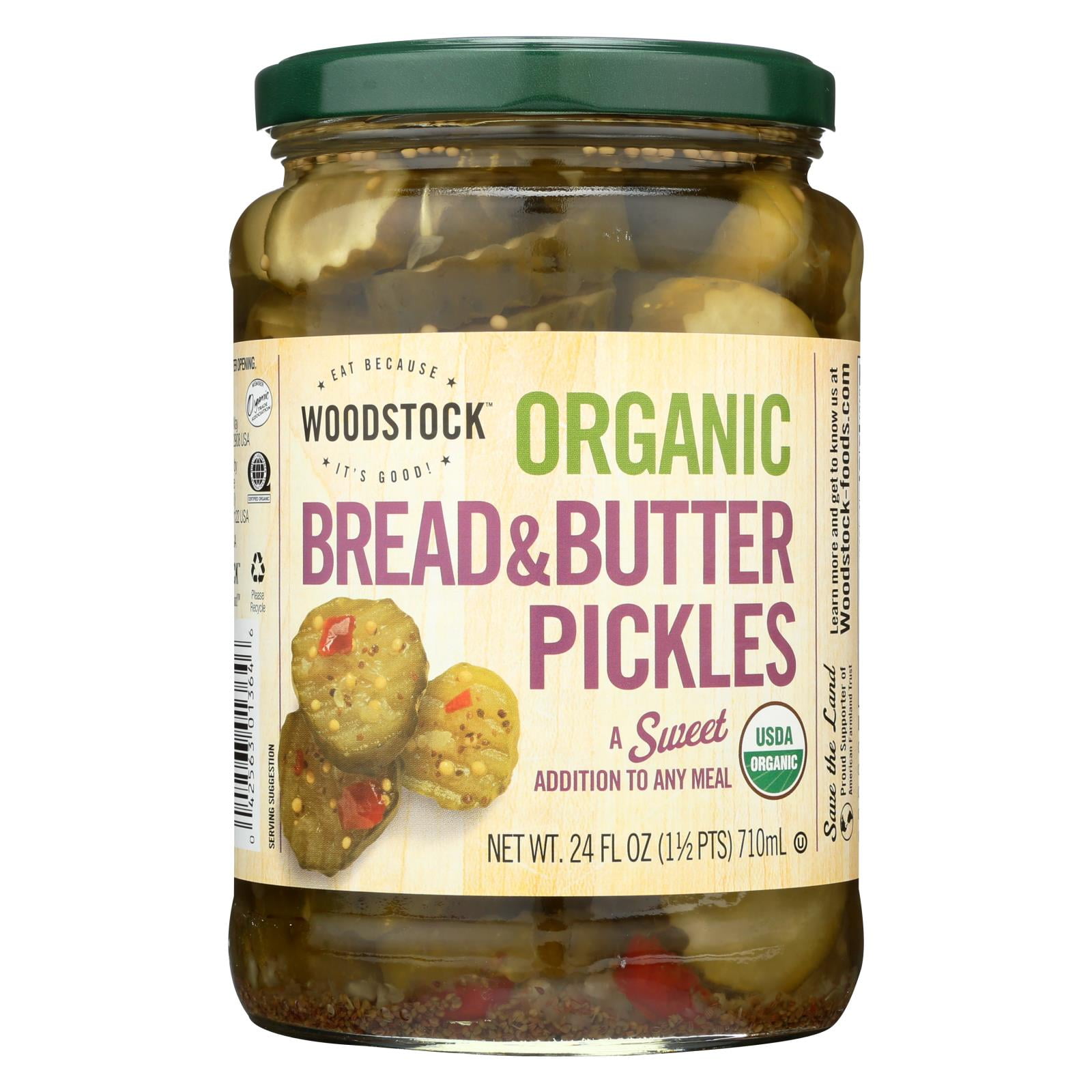 Woodstock Organic Bread And Butter Pickles Case Of 6 24 Oz