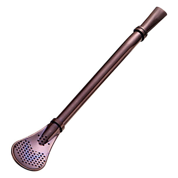 Cuchara con Filtro de Paja de Acero Inoxidable, Diseño Tres En Uno, Filtro Antifugas de Doble Cara, Reutilizable y Duradero, para Té, Café, Té con Leche, Ecológico, Tamaño 15,5 X 2 Cm