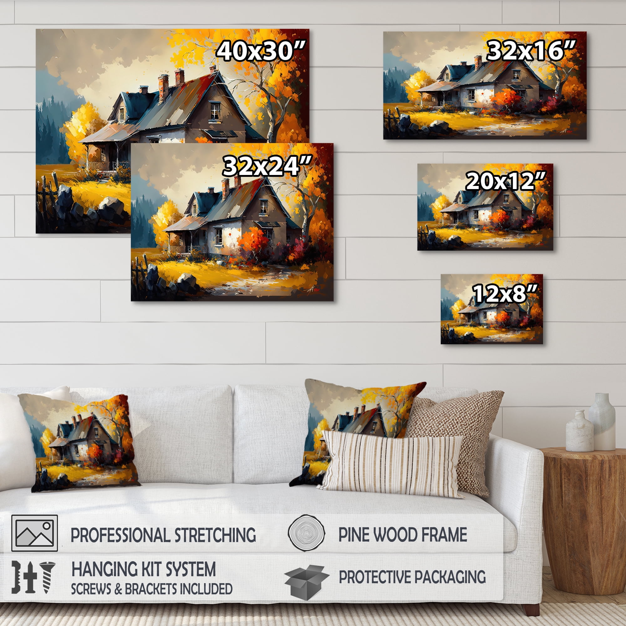 Designart Welcome To The Cottage House IV Canvas Wall Art