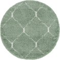 thumbnail image 1 of Unique Loom Tapis Design Rabat Shag 5' x 5' Rond Vert Clair/ivoire, 1 of 1