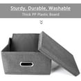 thumbnail image 3 of Storage Bins with Lid, Foldable Linen Fabric Storage Boxes with Dual Handle, Collapsible Closet Organizer Containers with Cover for Home Bedroom Office Toys Storage, 4-Pack, Gray, 3 of 7