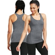 NELEUS Womens Tight Fitting Base Layer Dry Fit Tank Top 3 Pack,Black+Gray+White,US Size M