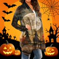 thumbnail image 4 of Halloween Cardigan for Women Pumpkin Long Sleeve Cardigan Fall Open Front Cardigan Halloween Print Medium Length Coat,Orange,3XL, 4 of 7