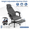 thumbnail image 6 of GVN Reclining Upholstered Ergonomic Computer Chair with Chenille Fabric, Home Office Desk Chairs for Home Office, Living Room, Study Room, Bedroom, Gray, 6 of 7