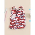 thumbnail image 6 of Aojekbee 4th of July Toddler Rompers Overalls Baby Girls Boys Ice Cream Stripe Stars Letter Print Sleeveless Bodysuits Summer Jumpsuit, 6 of 10