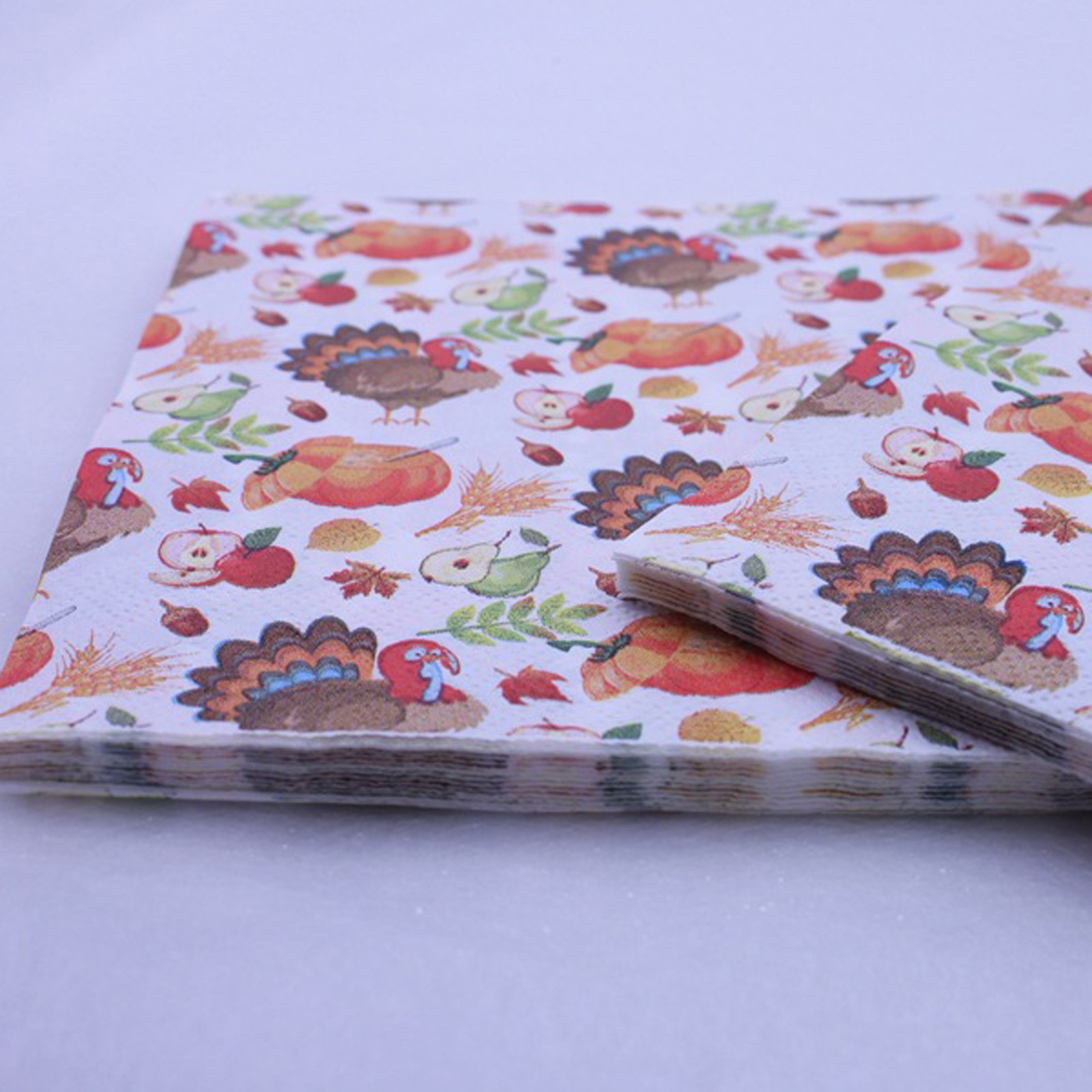 20pcs Printed Napkins Turkey Party Paper Thanksgiving Restaurant