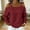 Wine Red, variant on Metal Buckle Straps + Off-Shoulder – Women's Vacation Long Sleeve Top, Dropped Shoulder, Solid Color Casual Outfit Black，M