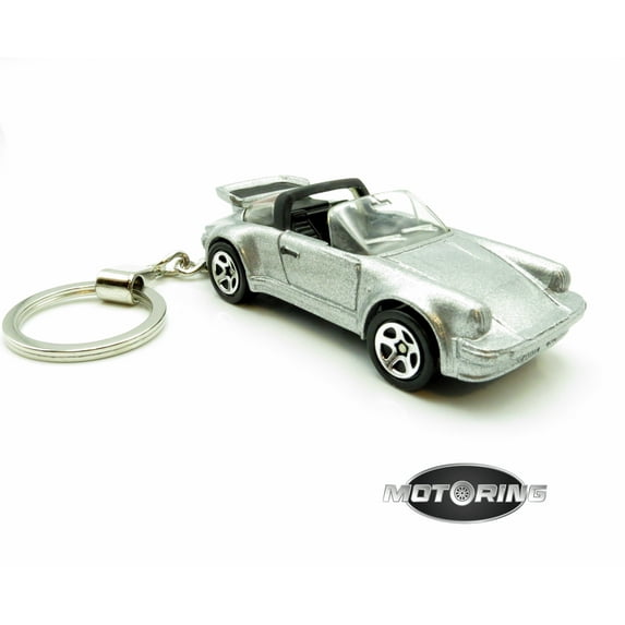 Keychain Porsche 911 Targa Grey Gray Convertible Car Rare Novelty 1:64 Diecast
