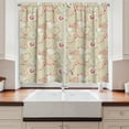 thumbnail image 2 of Ambesonne Valentines Kitchen Curtains, Doodle Heart Motifs, 55"x39", Beige Dark Coral White, 2 of 3