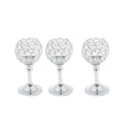 thumbnail image 1 of Candelabro de cristal de mosaico 3 uds plata 16,5 cm mosaico de cristal candeliere soporte de lámpara de té para boda decoración de en hogar Fanmusic Candelabro de cristal de mosaico, 1 of 7