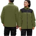 thumbnail image 1 of HVOBTTY Manteau Coupe-Vent Décontracté à Manches Longues pour Femmes, Veste Coupe-Vent Colorée pour Femmes à Manches Longues avec Fermeture Éclair, Poche, Sans Capuche, Manteau Décontracté Vert, m, 1 of 5
