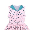 thumbnail image 4 of Girls Dress Pink Polka Dot Pocket Button School Summer Sleeveless Cotton 7 Years, 4 of 7
