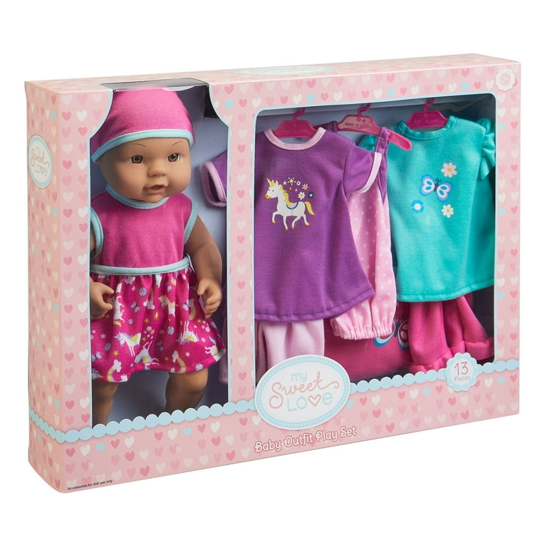 My Sweet Love Baby Doll and Outfits Play Set 13 Pieces Walmart
