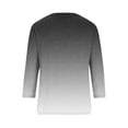 thumbnail image 5 of Tumotour Pullover Shirts For Women Button V Neck 3/4 Sleeve Tunic Tops Casual Gradient Color Loose Fit 2024 Summer Tops Tee Shirts, 5 of 5