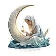thumbnail image 3 of Placa decorativa con letrero acrílico de Moon Nun, decoración de mesa con Base, adorno de escritorio para escritorio, sala de estar, estante, gabinete, 3 of 8