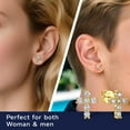 thumbnail image 4 of MomentWish Cross Earrings for Women 14K Gold Plated, D Color VVS1 Simulated Diamond Solitaire Earrings, 4 of 8