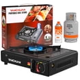 thumbnail image 1 of Dual Fuel Camping Stove, Butane & Propane Portable Burner with Electronic Ignition for Outdoor Cooking, 1 of 10