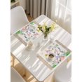 thumbnail image 5 of Easter Placemats Set of 12, Farmhouse Bunny Colorful Eggs Flowers Plants Placemats for Dining Table, Place Mats for Kitchen Tabletop, Waterproof Wipeable Dining Table Mats Set, 5 of 9
