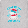 thumbnail image 4 of Inktastic Polar Bear My Grandma Loves Me in Santa Hat with Snowflakes Boys or Girls Long Sleeve Toddler T-Shirt, 4 of 5