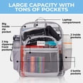 thumbnail image 3 of Mochila SHYLERO Clear extra grande de 32 litros con cierre TSA, gris claro, 3 of 9