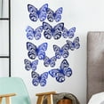 thumbnail image 3 of Munlar Wall Decals Peel and Stick,12PCS 3D Metal Texture Hollow Butterfly Wall Sticker, 3 of 6