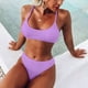 thumbnail image 2 of Conjunto de bikini de dos piezas cómodo con contraste de pecho alto para mujer OAVQHLG3B Store  lin121212, 2 of 4