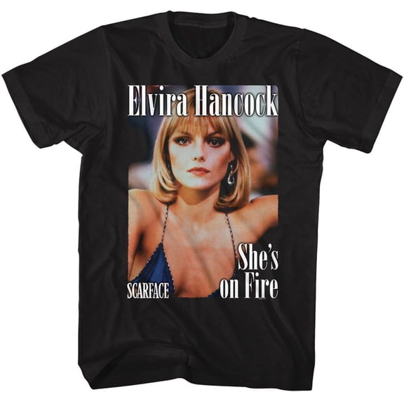Scarface Elvira Magazine Style Black Adult T-Shirt S