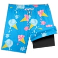 thumbnail image 3 of Kiijoy Boys' Swim Trunks Stretch Quick-Dry Beach Shorts with Compression Liner, Sizes 5-16, 3 of 3