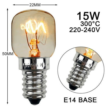 

2 Pcs T22 Premium Fridge / Freezer Light Bulb / Lamp E14 Screw 15W 240V Tungsten