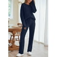 thumbnail image 4 of SMZ Womens Fuzzy Fleece Long Sleeve 2 Piece Loungewear Outfits Sweater Pants Pajama Sets, 4 of 8