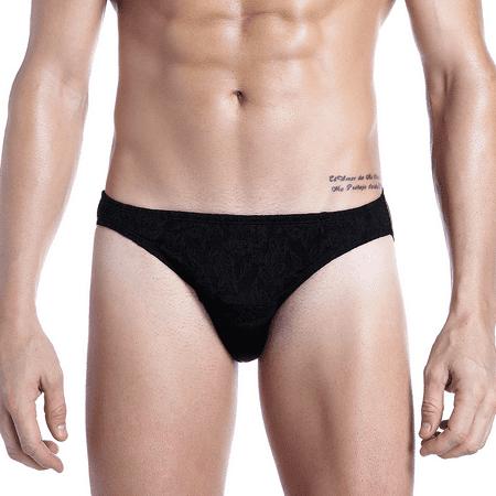 

BIMEI Mens Hiding Gaff Panty Shaping Pants Lace Control Brief Black XL