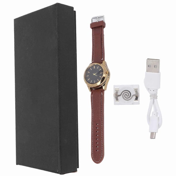 Fashionable Cigarette Cigar Lighter Watch USB Charging Portable Novelty Cool LightersGold