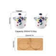 thumbnail image 3 of Hand Drawn Pattern Sugar Bowl With Lid, Ceramic Teacup Shape Sugar Pot, Coffee Accessories, Sugar Pourer, Kitchen Storage-Bauhinia-2 Set, 3 of 7