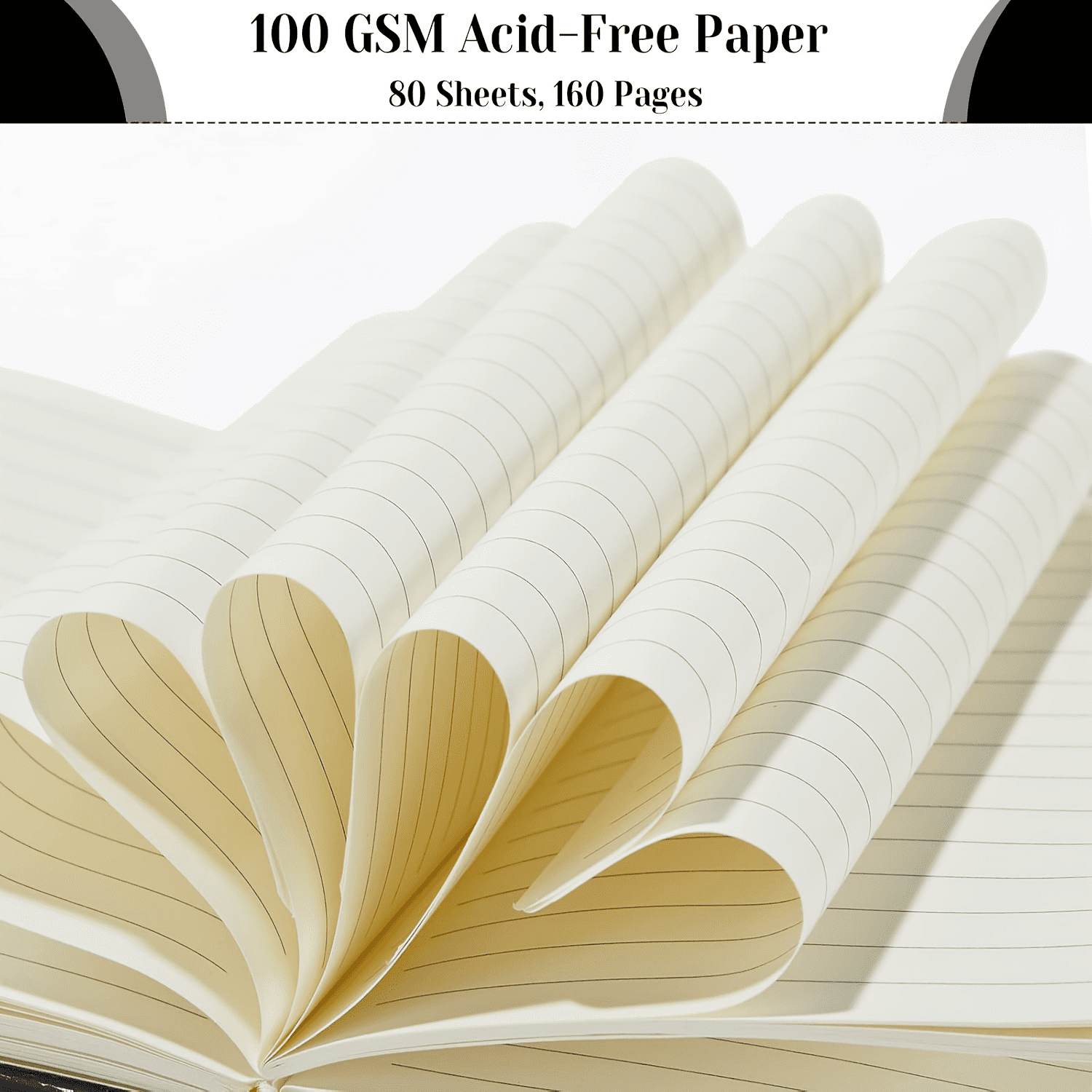 48-Pack Bulk A6 Pocket Notebooks, Black Faux Leather Professional Journals, 8mm Ruled 80 Sheets 80GSM Paper, with Elastic Band & Ribbon Bookmark for Office Work