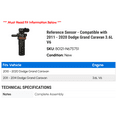 thumbnail image 2 of Reference Sensor - Compatible with 2011 - 2020 Dodge Grand Caravan 3.6L V6 2012 2013 2014 2015 2016 2017 2018 2019, 2 of 2