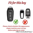 thumbnail image 2 of 3 Buttons Premium Leather Key Fob Cover Compatible with Audi Q5/SQ5 Sportback/A6L/A3/A6 Avant/Q6 Sportback E-tron/A5LCase Holder Protector Metal Keychain, 2 of 7